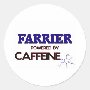 Farrier Powered by caffeine Classic Round Sticker