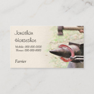 Farrier red hot horseshoe business card