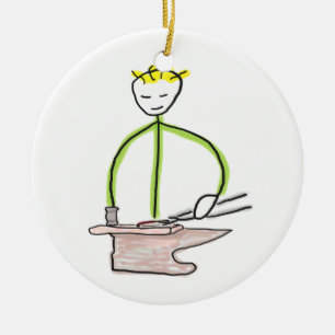 Farrier Stickman Ceramic Tree Decoration