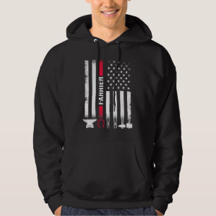 Farrier USA Flag Horseshoe Hoof Trimming Equine Sh Hoodie