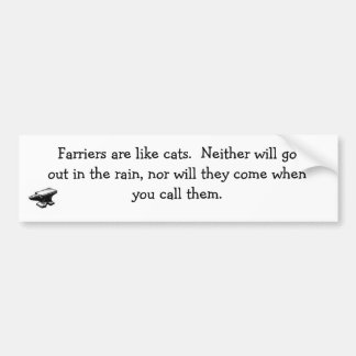 Farriers and Cats bumper sticker
