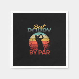 Fars Day Best Poppy Par Golf's Dad Grandpa Men Napkin