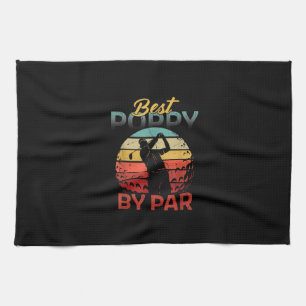 Fars Day Best Poppy Par Golf's Dad Grandpa Men Tea Towel