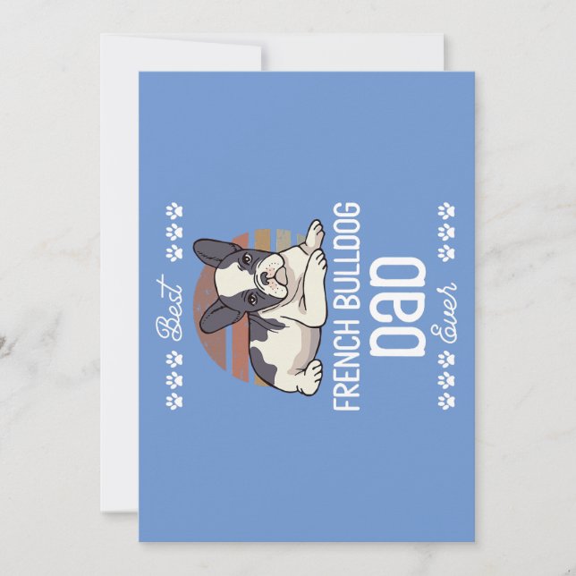 Fars Day Dog Lover Pet Owner Frenchie Dad French Holiday Card (Front)