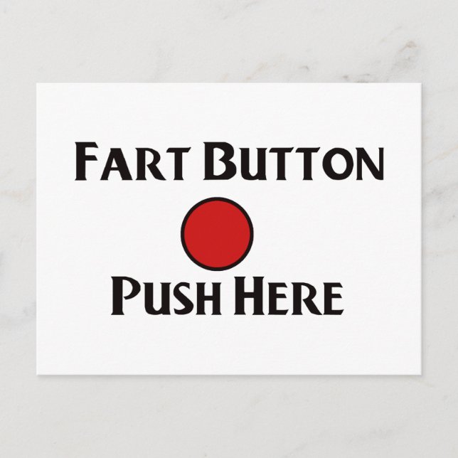 Fart Button Postcard (Front)