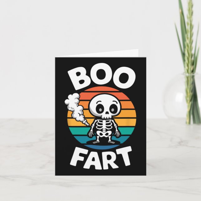 Fart Funny Farting Skeleton For Halloween  Card (Front)