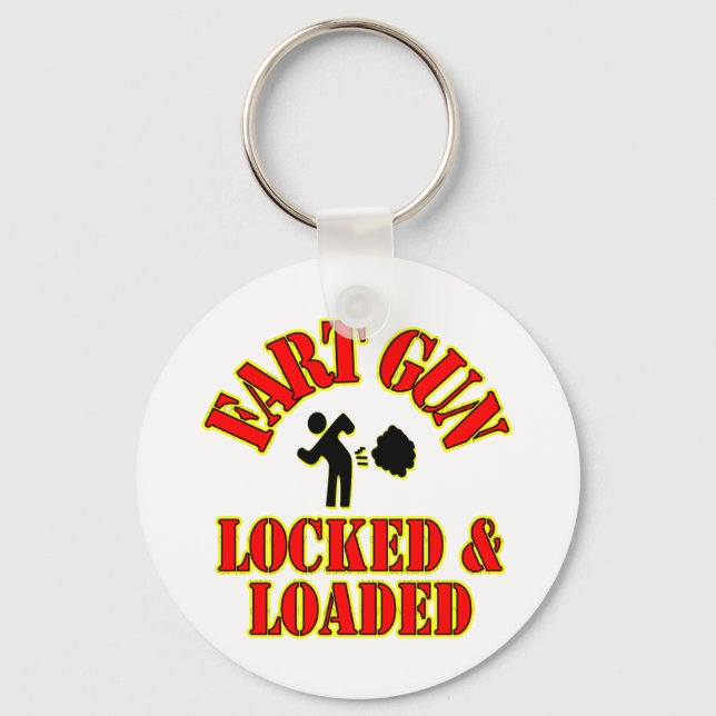 Fart Gun Locked & Loaded Key Ring (Front)