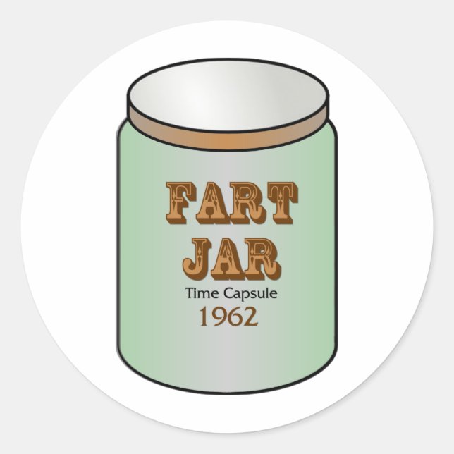 Fart Jar Time Capsule 1962 Classic Round Sticker (Front)