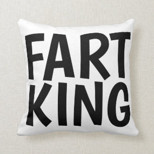 FART KING funny throw Pillows