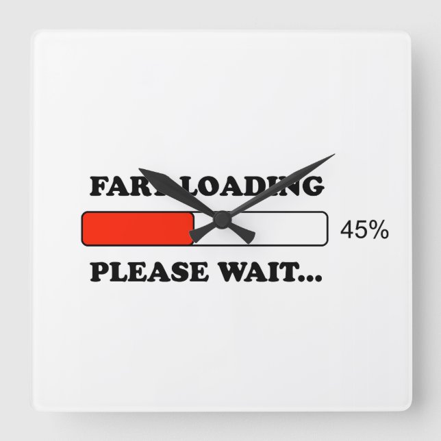 Fart loading square wall clock (Front)