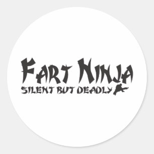 FART NINJA CLASSIC ROUND STICKER