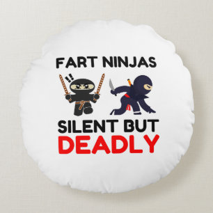 Fart Ninjas Silent But Deadly Round Cushion
