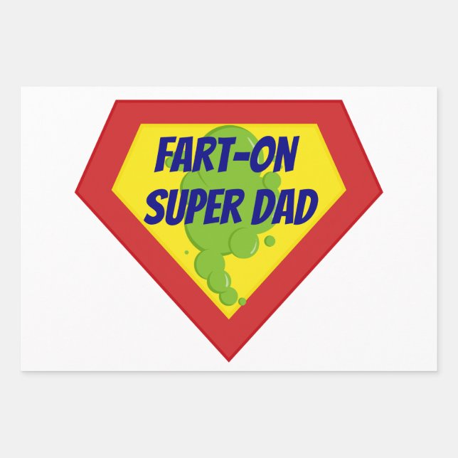 Fart- On Super Dad Wrapping Paper Sheet (Front)