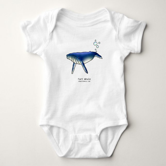 Fart whale baby bodysuit (Front)