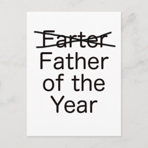 Farter Father Of The Year Black Blue Red Postcard