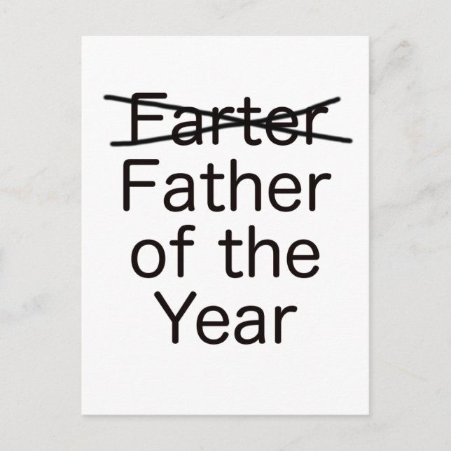 Farter Father Of The Year Black Blue Red Postcard (Front)