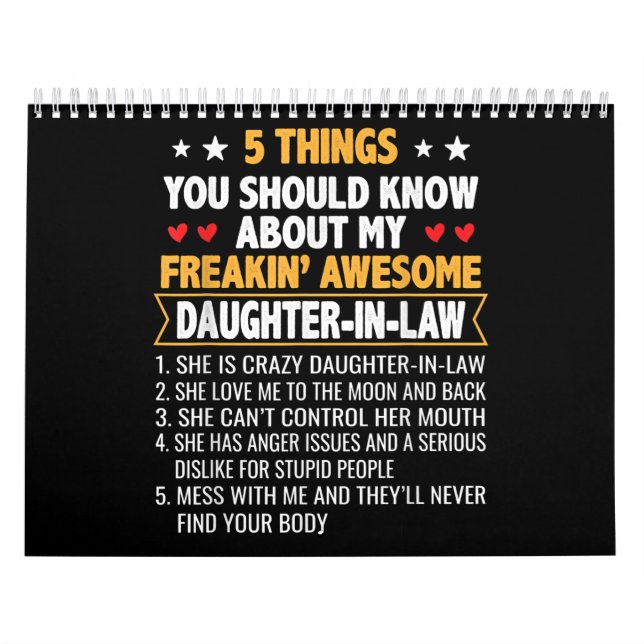 Farther And Mother In Law   From Daughter In Law Calendar (Cover)