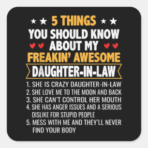 Farther And Mother In Law   From Daughter In Law Square Sticker