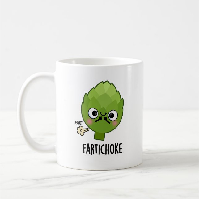 Fartichoke Funny Farting Artichoke Pun  Coffee Mug (Left)