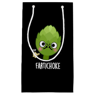 Fartichoke Funny Farting Artichoke Pun Dark BG Small Gift Bag