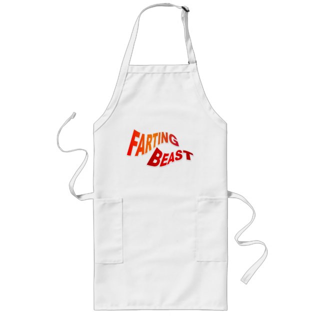FARTING BEAST - hilarious innuendo humour Long Apron (Front)