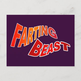 FARTING BEAST - hilarious innuendo humour Postcard