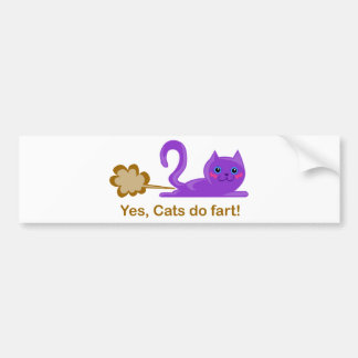Farting cat, cat farts! bumper sticker