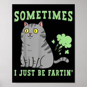 Farting Cat Sometimes I Just Be Fartin' Funny Anim Poster