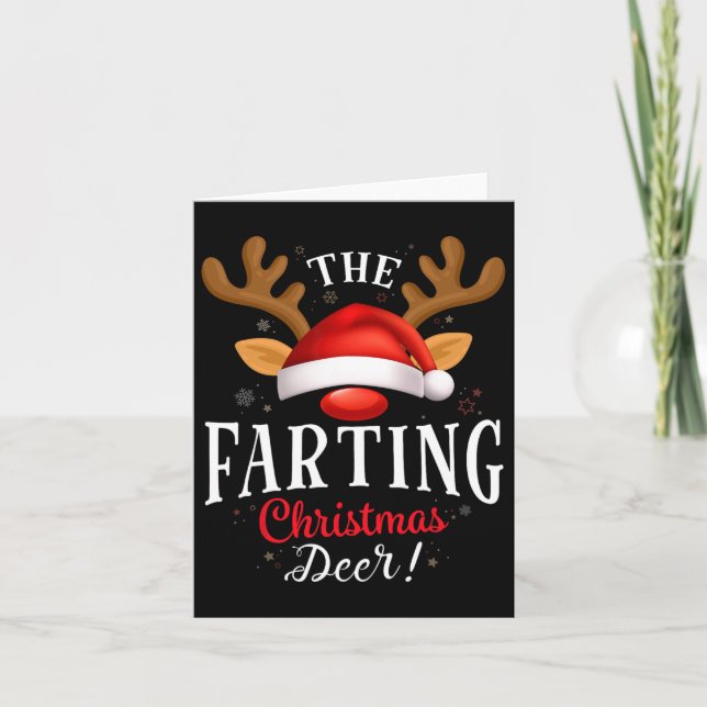 Farting Christmas Deer Pjs Xmas Family Matching  Card (Front)