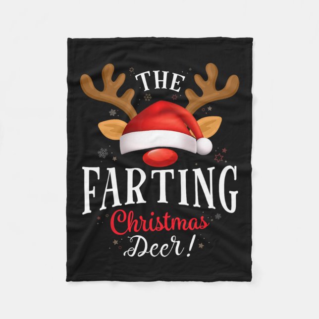 Farting Christmas Deer Pjs Xmas Family Matching  Fleece Blanket (Front)