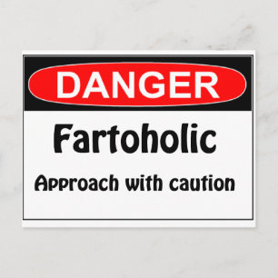 Farting Danger Fartoholic Postcard
