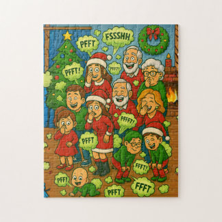 Farting Family Christmas Party Jigsaw Puzzle