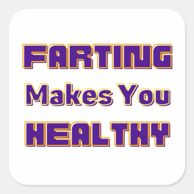 Farting Health Square Sticker (Front)