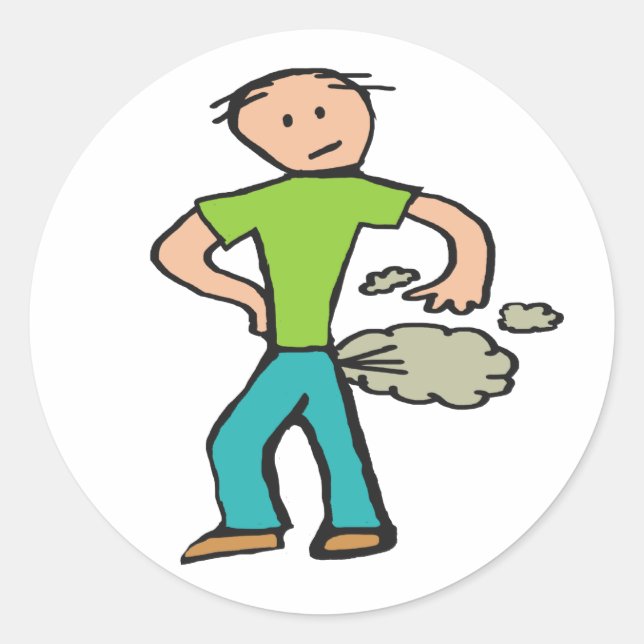 Farting Man Classic Round Sticker (Front)