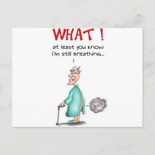 Farting Old Man Postcard (Front)