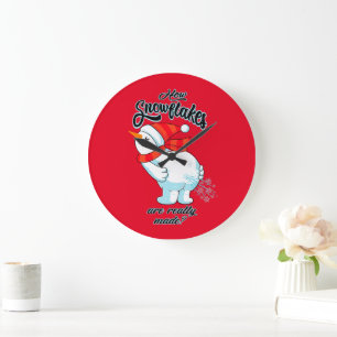 Farting Snowman How Snowflakes Are Really Made Large Clock
