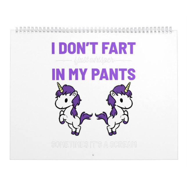 Farting Unicorn Dont Fart Pony Magical Horse Poop Calendar (Cover)