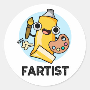 Fartist Funny Artist Pun  Classic Round Sticker