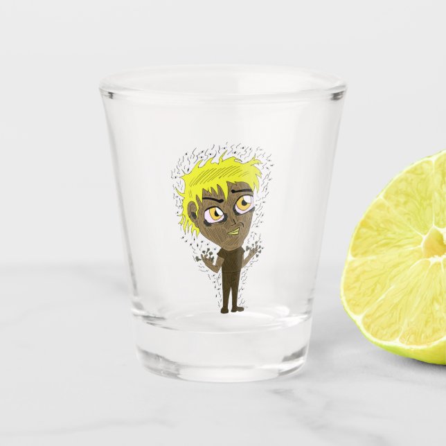 Farty Fingers  Chibi  Shot Glass (Front)