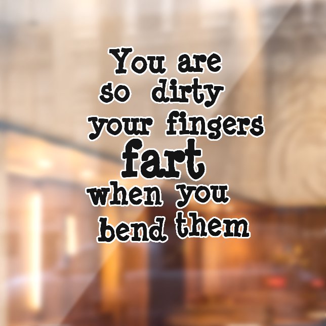 Farty Fingers  line Window Cling (Sheet 2)