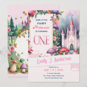 Farty Princess 1st Birthday Fairy Tale Fairycore Invitation