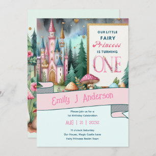 Farty Princess 1st Birthday Fairycore Fairytale Invitation