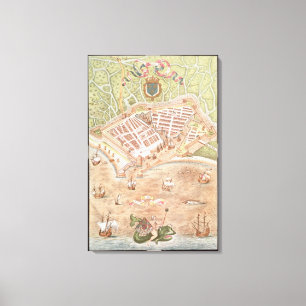 Fascimile of a Plan of Le Havre Canvas Print