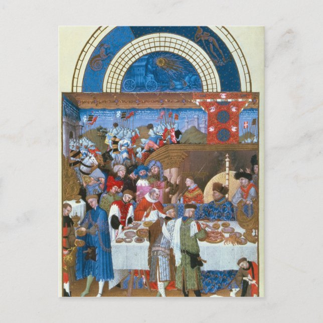 Fascimile of January: banquet scene Postcard (Front)