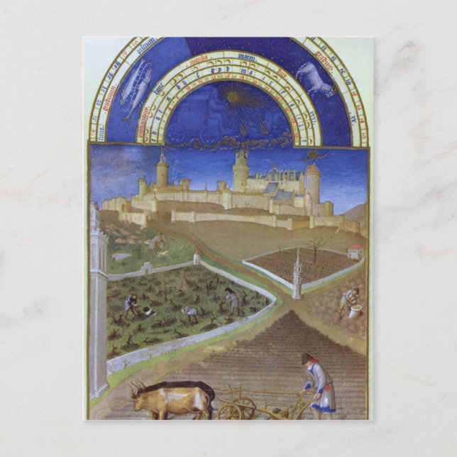 Fascimile of March: Peasants at Work Postcard (Front)