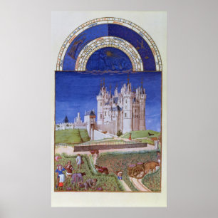 Fascimile of September: harvesting grapes Poster