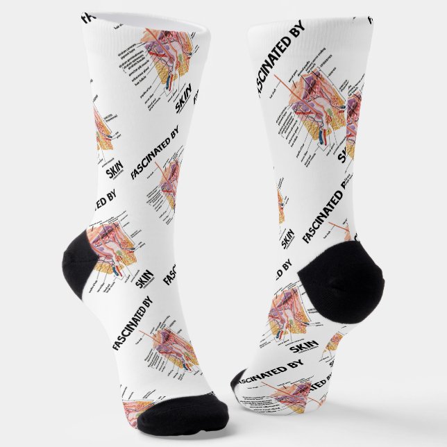 Fascinated By Skin (Anatomical Skin Layers) Socks (Angled)