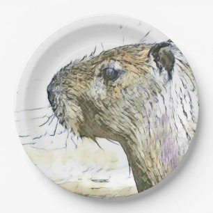 fascinating altered animals - Capybara Paper Plate