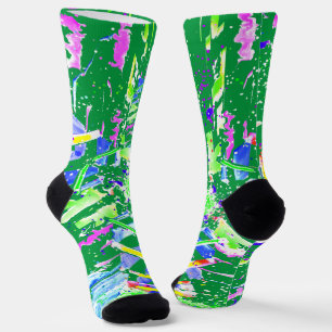 Fascinating digital art in bright colours socks