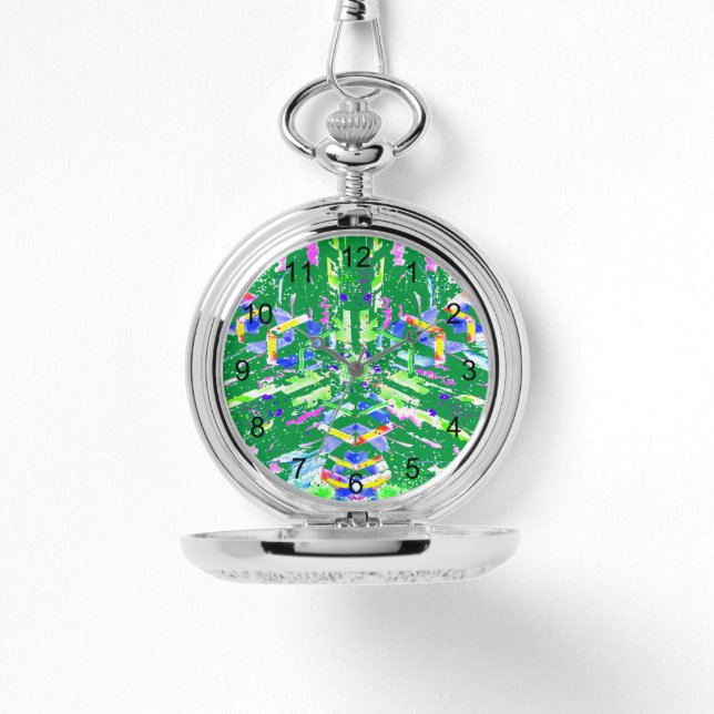 Fascinating digital art in bright colours watch (Front)